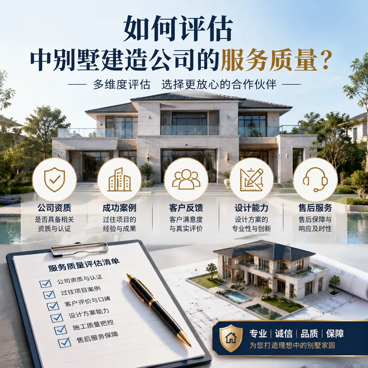 如何评估 安龙 中别墅建造公司的服务质量？
